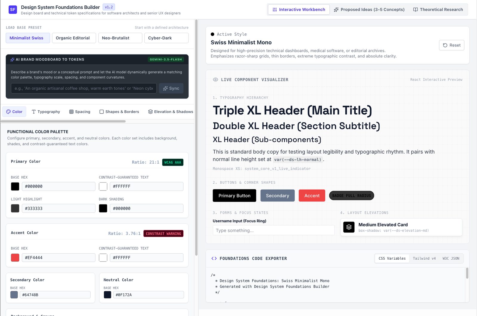 Design System Foundations Builder