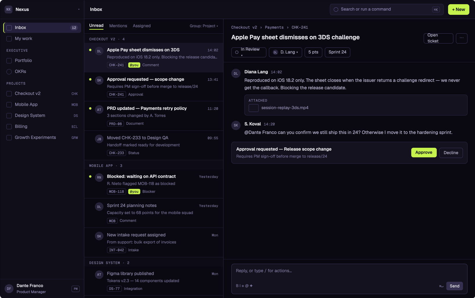 Nexus PM — global inbox